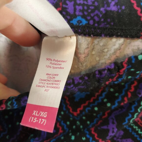 No Boundaries Elastic Waist Womens Snowflake Print Pack of 2 Legging Sz XL 15-17 - Picture 7 of 12